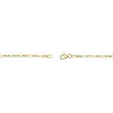 14K Y/G CULTURED PEARL PAPER CLIP LINK BRACELET