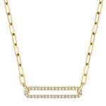 0.26CT 14K Y/G DIAMOND PAPER CLIP LINK NECKLACE