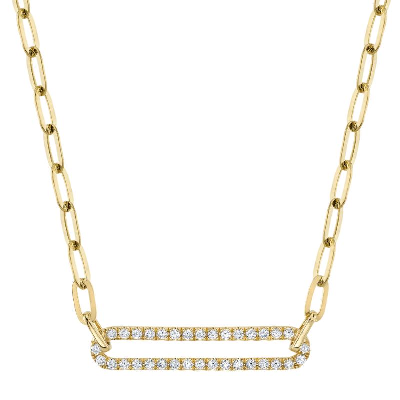 0.26CT 14K Y/G DIAMOND PAPER CLIP LINK NECKLACE