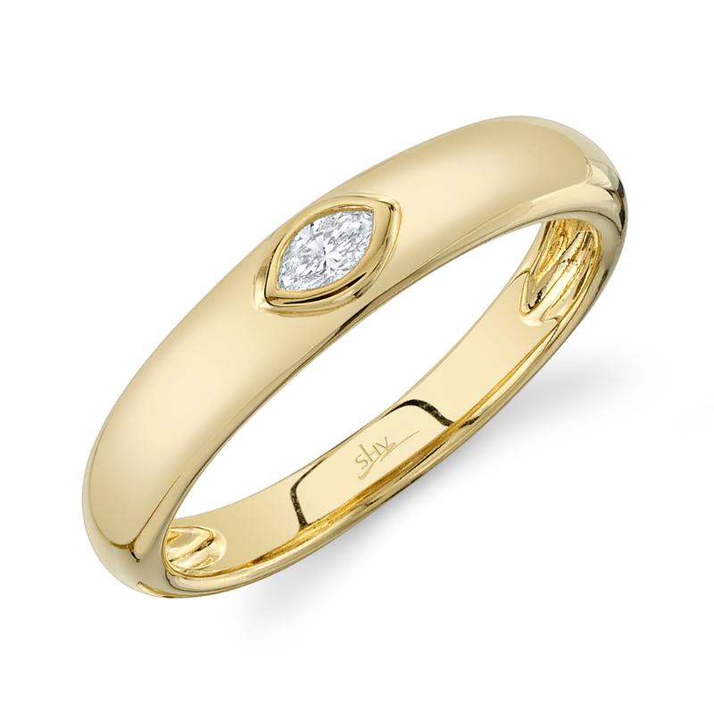 0.08CT 14K Y/G DIAMOND MARQUISE BEZEL BAND