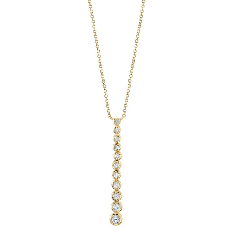0.37CT 14K Y/G DIAMOND BEZEL JOURNEY NECKLACE