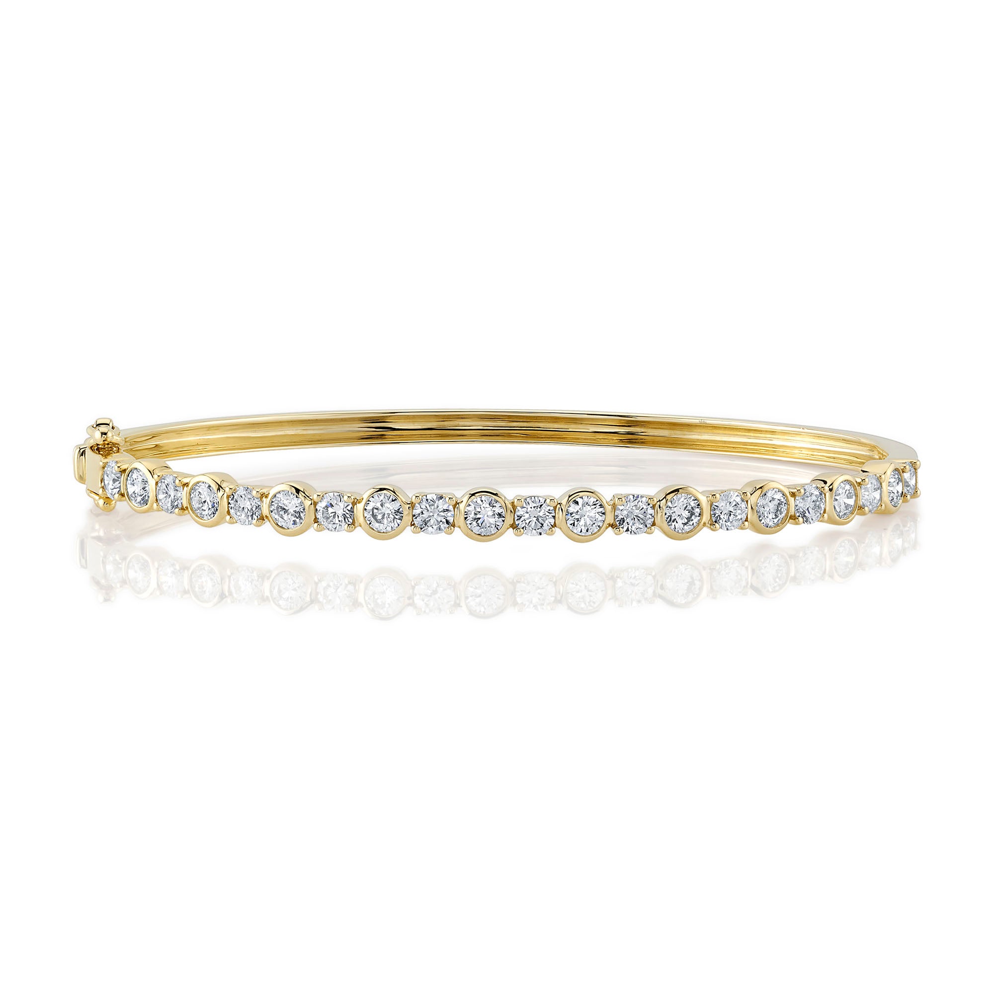 1.88CT 14K Y/G DIAMOND BEZEL BANGLE