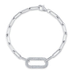 0.55CT 14K W/G DIAMOND PAVE PAPER CLIP LINK BRACELET