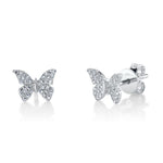 0.15CT 14K W/G DIAMOND BUTTERFLY STUD EARRING