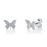 0.15CT 14K W/G DIAMOND BUTTERFLY STUD EARRING
