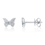 0.15CT 14K W/G DIAMOND BUTTERFLY STUD EARRING