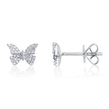 0.15CT 14K W/G DIAMOND BUTTERFLY STUD EARRING