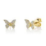 0.15CT 14K Y/G DIAMOND BUTTERFLY STUD EARRING