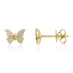 0.15CT 14K Y/G DIAMOND BUTTERFLY STUD EARRING