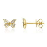 0.15CT 14K Y/G DIAMOND BUTTERFLY STUD EARRING