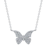 0.15CT 14K W/G DIAMOND BUTTERFLY NECKLACE
