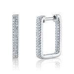 0.27CT 14K W/G DIAMOND RECTANGLE HOOP EARRING