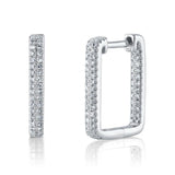 0.27CT 14K W/G DIAMOND RECTANGLE HOOP EARRING