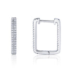 0.27CT 14K W/G DIAMOND RECTANGLE HOOP EARRING