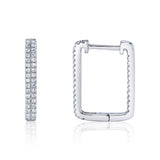 0.27CT 14K W/G DIAMOND RECTANGLE HOOP EARRING