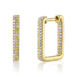 0.27CT 14K Y/G DIAMOND RECTANGLE HOOP EARRING