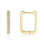 0.27CT 14K Y/G DIAMOND RECTANGLE HOOP EARRING