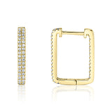 0.27CT 14K Y/G DIAMOND RECTANGLE HOOP EARRING