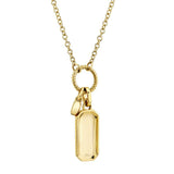 0.13CT 14K Y/G DIAMOND DOG TAG MATTE NECKLACE