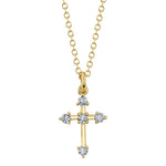 0.13CT 14K Y/G DIAMOND CROSS NECKLACE