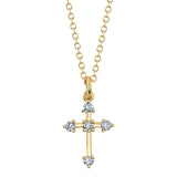 0.13CT 14K Y/G DIAMOND CROSS NECKLACE