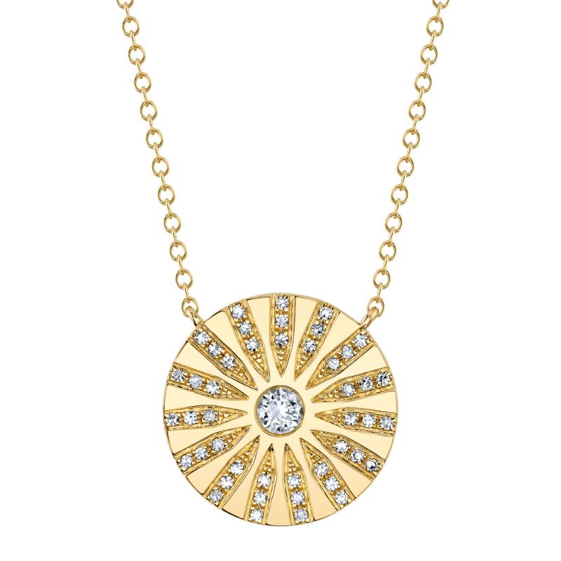 0.20CT 14K Y/G DIAMOND CIRCLE NECKLACE