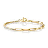 0.66CT 14K Y/G DIAMOND PAPER CLIP LINK BRACELET