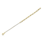 0.66CT 14K Y/G DIAMOND PAPER CLIP LINK BRACELET