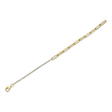 0.66CT 14K Y/G DIAMOND PAPER CLIP LINK BRACELET