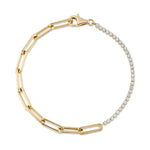 0.66CT 14K Y/G DIAMOND PAPER CLIP LINK BRACELET
