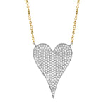 0.43CT 14K2T Y/W DIAMOND HEART NECKLACE