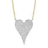 0.43CT 14K2T Y/W DIAMOND HEART NECKLACE