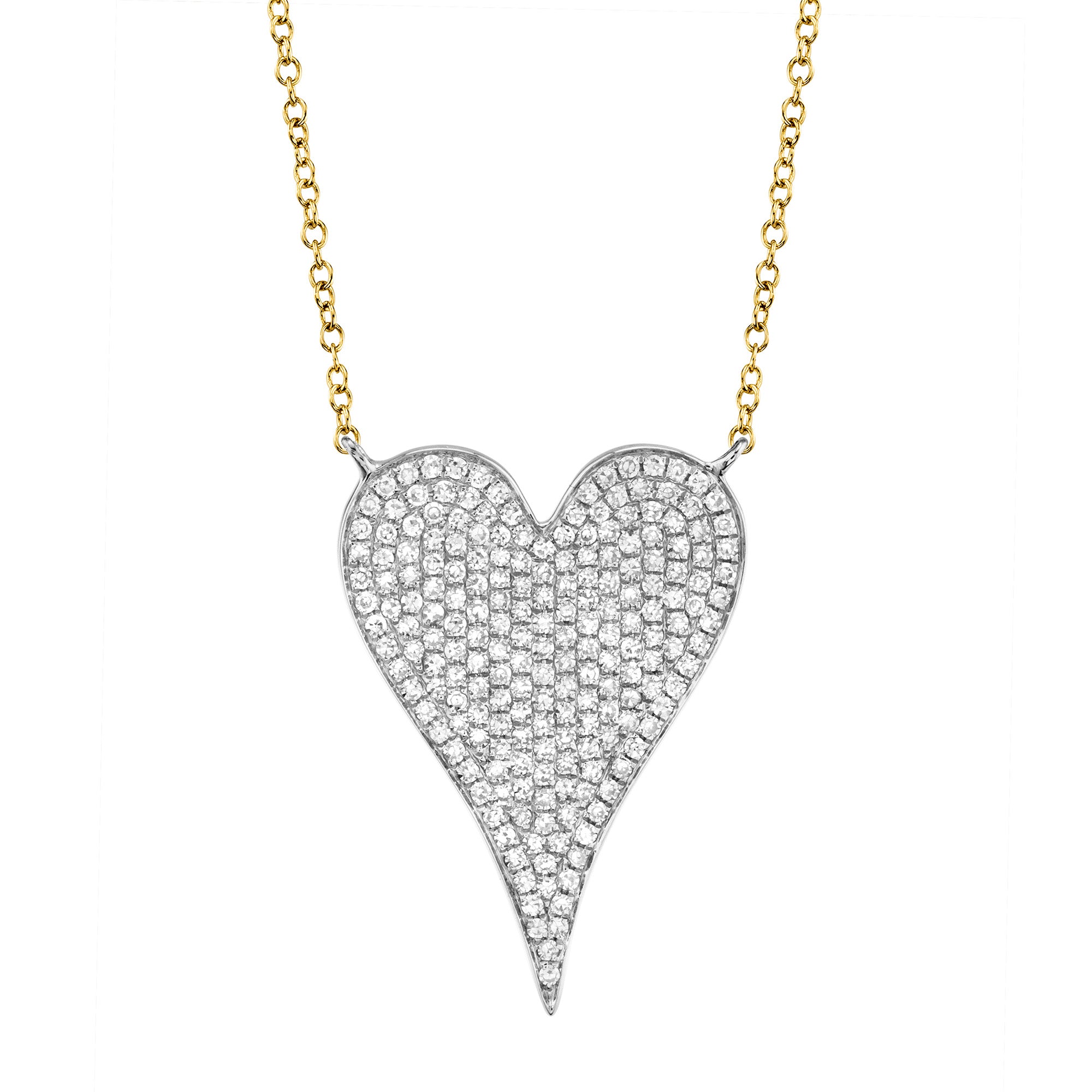 0.43CT 14K2T Y/W DIAMOND HEART NECKLACE