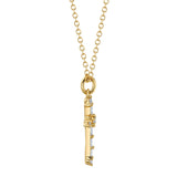 0.15CT 14K Y/G DIAMOND BAGUETTE CROSS NECKLACE