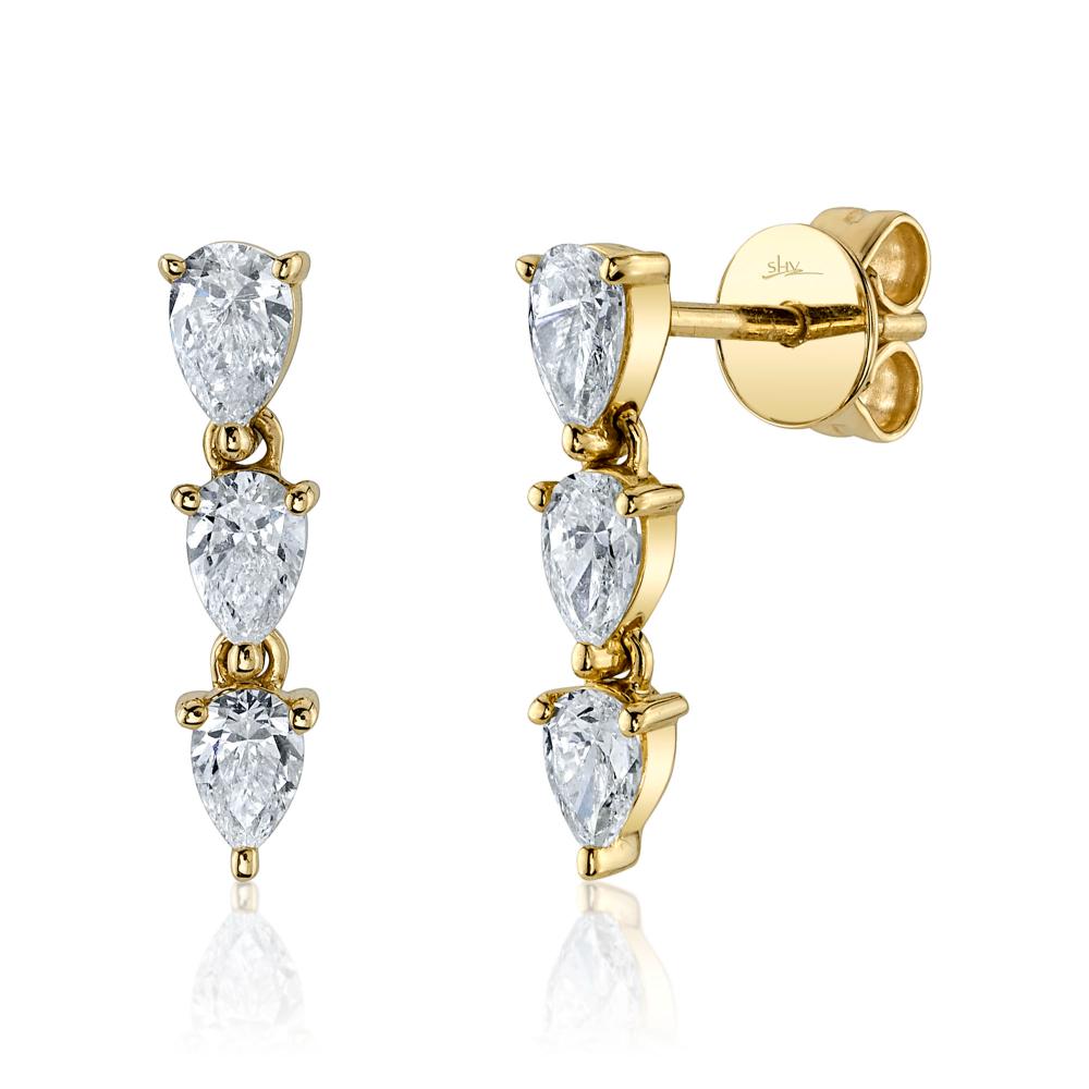 0.83CT 14K Y/G DIAMOND PEAR EARRING