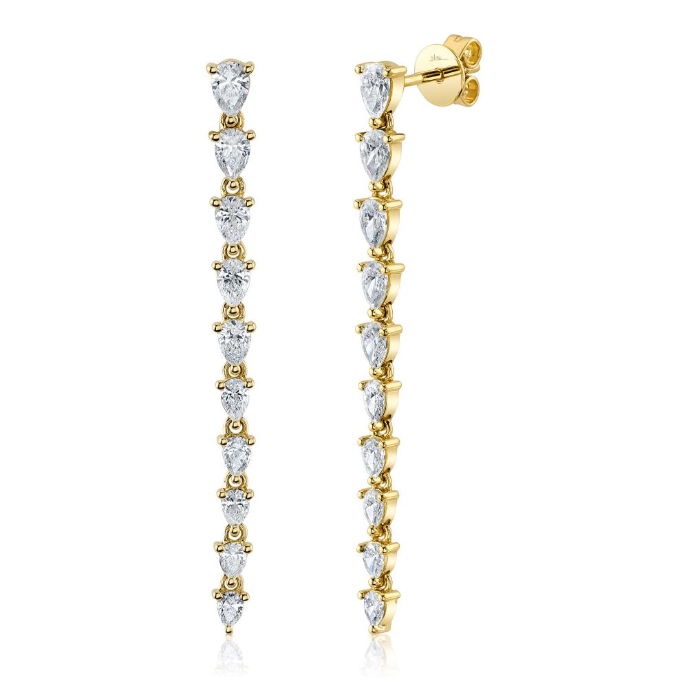 1.70CT 14K Y/G DIAMOND PEAR EARRING