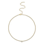 2.89CT 14K Y/G DIAMOND BEZEL TENNIS NECKLACE