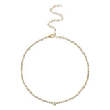 2.89CT 14K Y/G DIAMOND BEZEL TENNIS NECKLACE