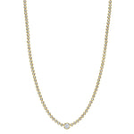 2.89CT 14K Y/G DIAMOND BEZEL TENNIS NECKLACE