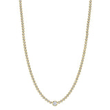 2.89CT 14K Y/G DIAMOND BEZEL TENNIS NECKLACE