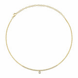 0.69CT 14K Y/G DIAMOND BEZEL NECKLACE