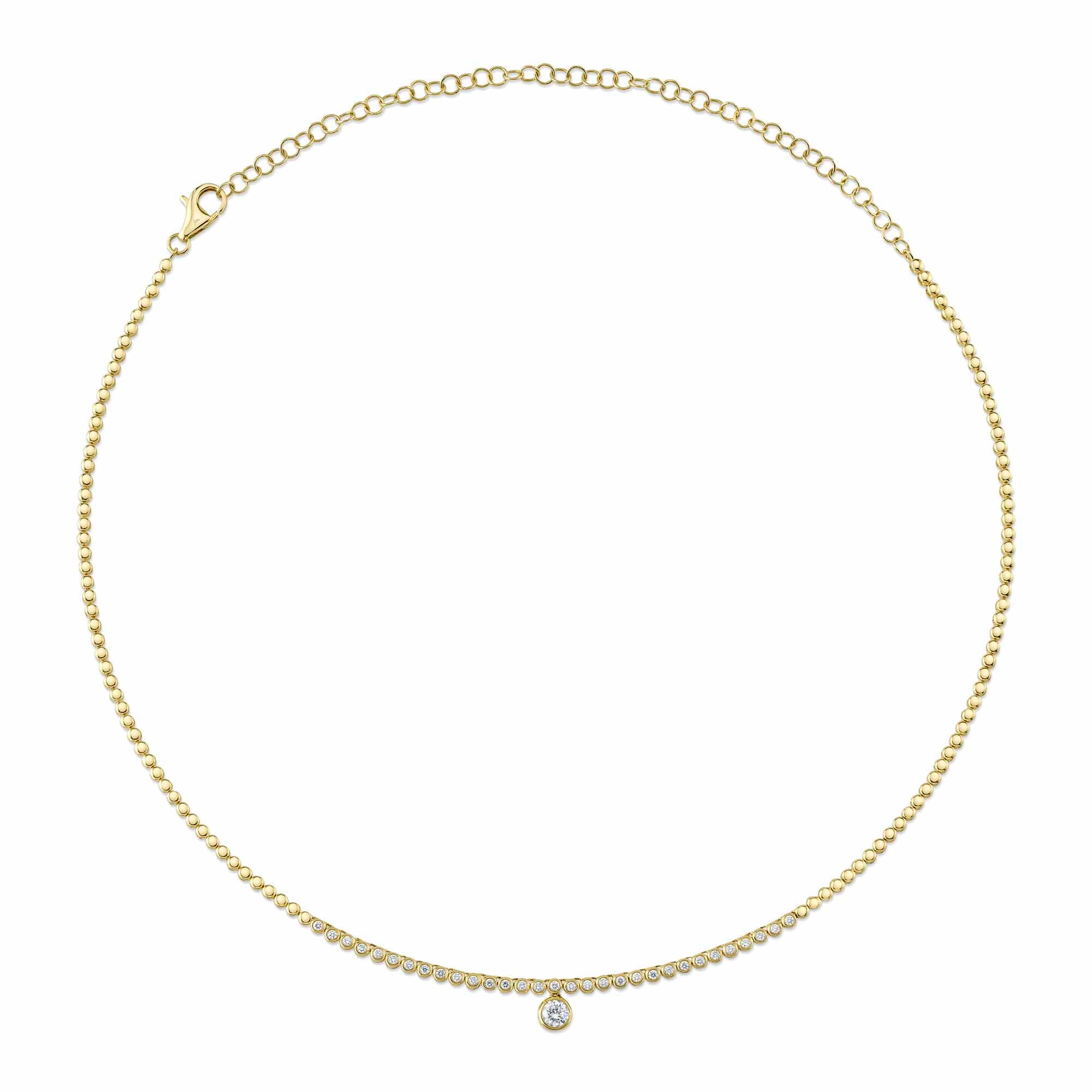 0.69CT 14K Y/G DIAMOND BEZEL NECKLACE