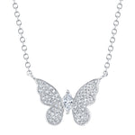 0.23CT 14K W/G DIAMOND MARQUISE BUTTERFLY NECKLACE
