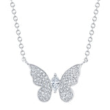 0.23CT 14K W/G DIAMOND MARQUISE BUTTERFLY NECKLACE