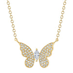 0.23CT 14K Y/G DIAMOND MARQUISE BUTTERFLY NECKLACE