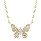 0.23CT 14K Y/G DIAMOND MARQUISE BUTTERFLY NECKLACE