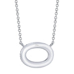 0.23CT 14K W/G DIAMOND PAVE OVAL NECKLACE