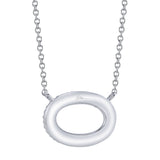 0.23CT 14K W/G DIAMOND PAVE OVAL NECKLACE