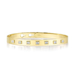 0.46CT 14K Y/G DIAMOND BAGUETTE LATCH LOCK BANGLE