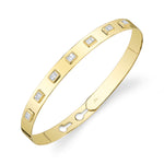 0.46CT 14K Y/G DIAMOND BAGUETTE LATCH LOCK BANGLE